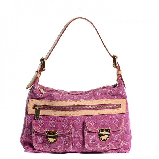 LOUIS VUITTON Denim Baggy PM Fuchsia 101704