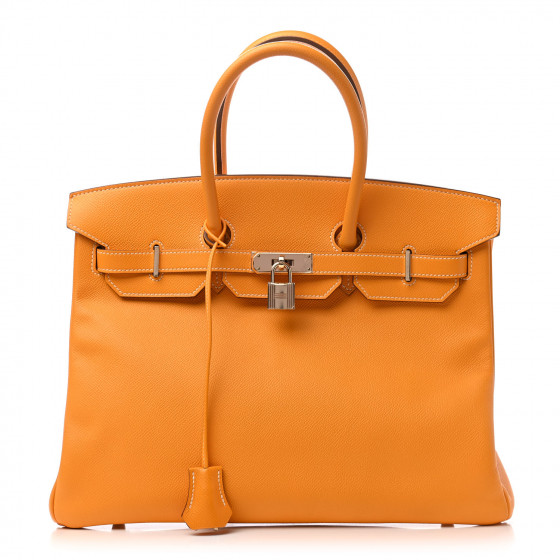 HERMES Epsom Candy Birkin 35 Jaune D'Or Feu