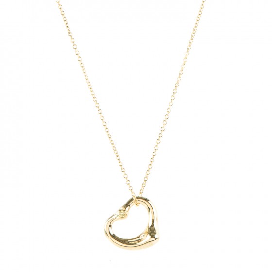 Tiffany 18k Yellow Gold Diamond Elsa Peretti Open Heart Pendant Necklace 182494 - Yellow Gold Open Heart Pendant Tiffany 18k Yellow Gold Diamond Elsa Peretti Open Heart Pendant Necklace 182494 - Yellow Gold Open Heart Pendant