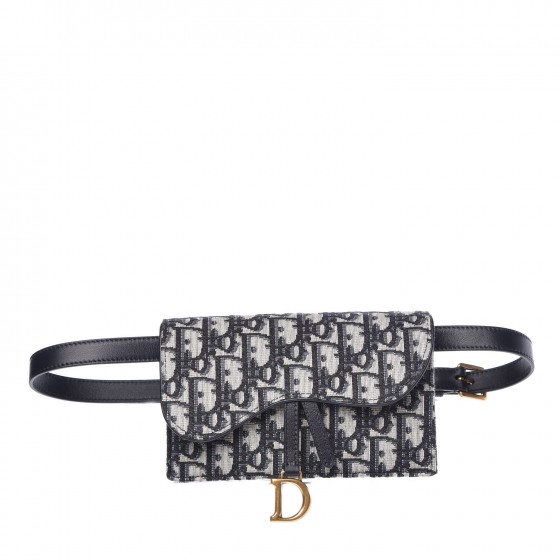 CHRISTIAN DIOR Oblique Saddle Belt Bag Blue 340207