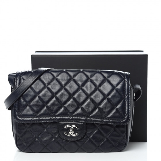 chanel quilted messenger bag