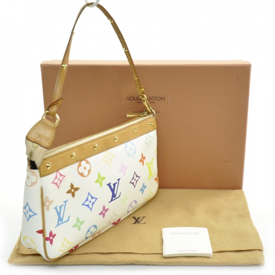 louis vuitton pochette white multicolor