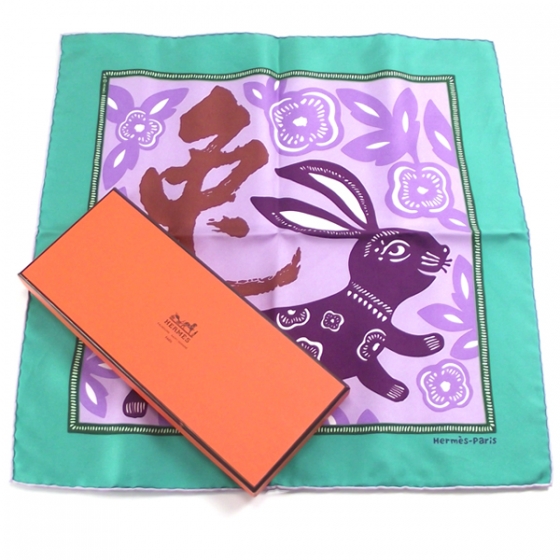 HERMES Silk Year of the Rabbit Scarf 11561 | FASHIONPHILE