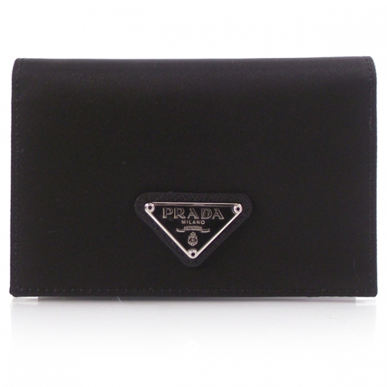 PRADA Nylon Wallet Card Holder Black 