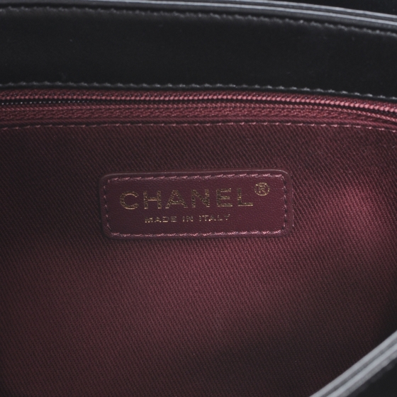 CHANEL Calfskin Soft Elegance Flap Bag Black 48422