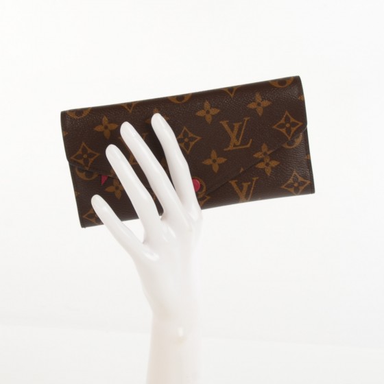 Authentic Louis Vuitton Monogram Canvas Leather Burgundy Josephine Long  Wallet