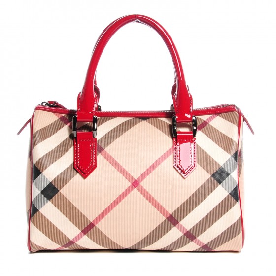 red burberry tote