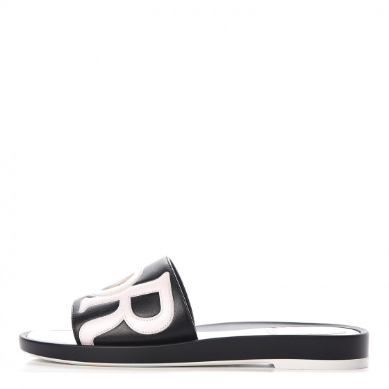 CHRISTIAN DIOR Calfskin Marina Slides 38 Black 360231