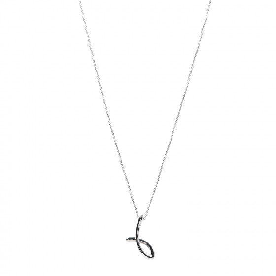 Sterling Silver Elsa Peretti Letter J Pendant Necklace 521968 Fashionphile - Elsa Peretti Letter Pendant Gold