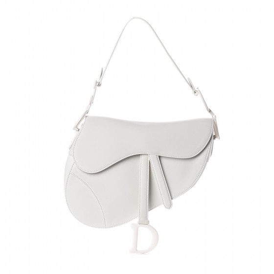 white dior saddle bag