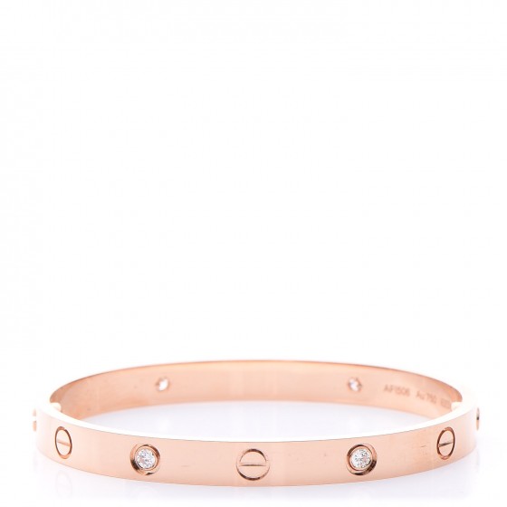 cartier love bracelet 4 diamonds pink gold