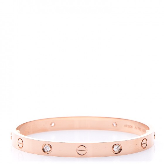 Cartier 18k Pink Gold 4 Diamond Love Bracelet 17 Fashionphile Cartier 18k Pink Gold 4 Diamond Love Bracelet 17 Fashionphile