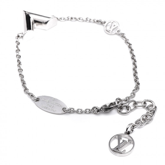 LOUIS VUITTON Essential V Supple Bracelet Silver 376089