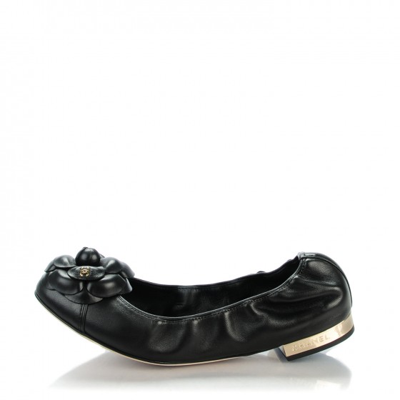 chanel camellia ballet flats