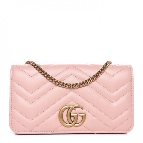 GUCCI Calfskin Matelasse GG Mini Shoulder Bag Pink 267979
