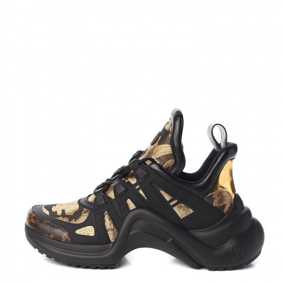 LOUIS VUITTON Monogram LV Archlight Sneakers 41 Gold Black 531786