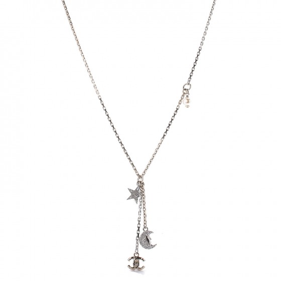 Chanel Crystal Pearl Cc Moon Star Drop Necklace Gold Fashionphile Chanel Crystal Pearl Cc Moon Star Drop Necklace Gold Fashionphile