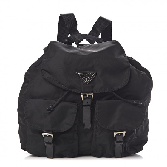 PRADA Nylon Vela Medium Backpack Black 465645