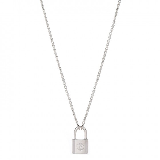 LOUIS VUITTON Sterling Silver Lockit Necklace 228192