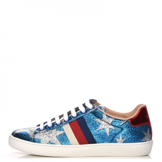 men's ace jacquard stripe leather lace up sneakers