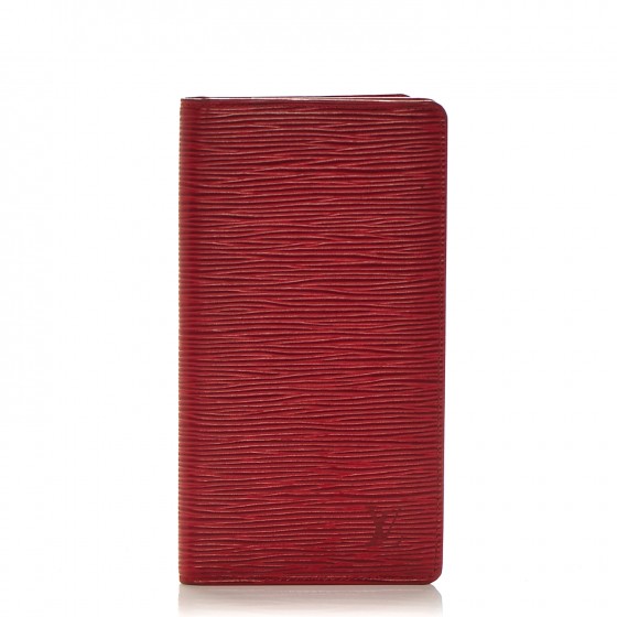 LOUIS VUITTON Epi Checkbook Organizer Wallet Castillan Red 183063