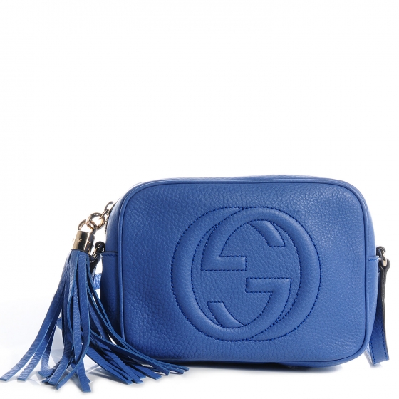 GUCCI Leather Small Soho Disco Bag Periwinkle 73696