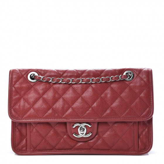 CHANEL Caviar Quilted Large French Riviera Flap Red 652842 | FASHIONPHILE