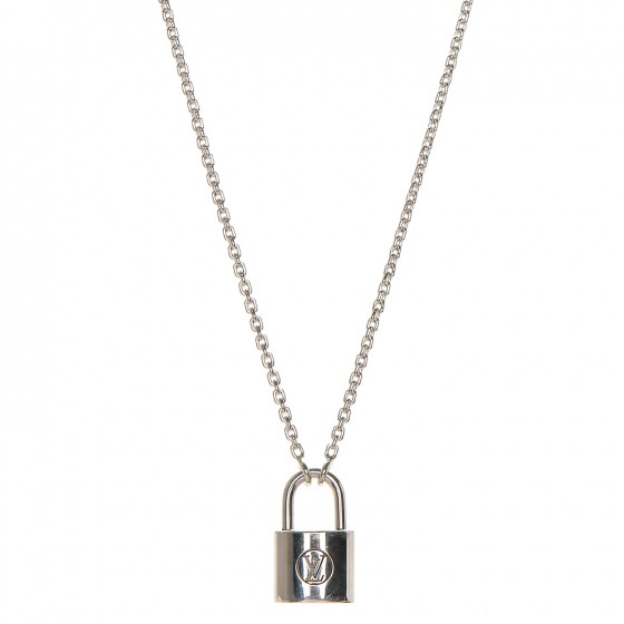 LOUIS VUITTON Sterling Silver Lockit Necklace 187652
