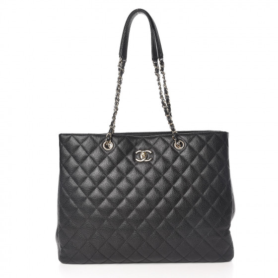 CHANEL Caviar Quilted Large Classic Shopping Tote Black 382770