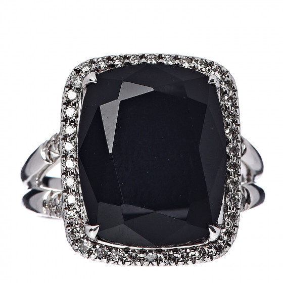 JOHN HARDY Sterling Silver Black Onyx Diamond Classic Chain Batu Ring ...