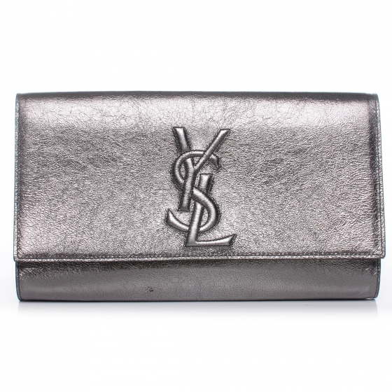 ysl grey clutch