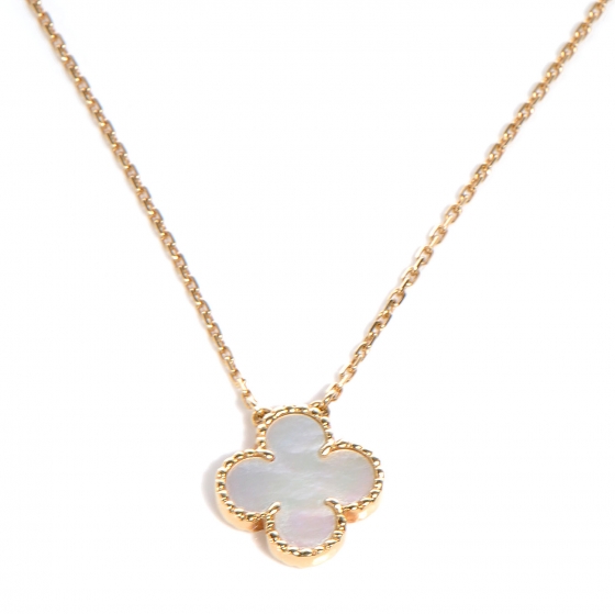 mother of pearl alhambra necklace