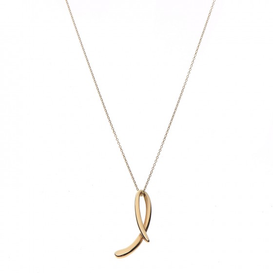 Co 18k Yellow Gold Elsa Peretti Letter L Pendant Necklace 282119 Fashionphile - Elsa Peretti Letter L Pendant