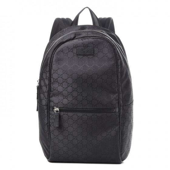 GUCCI Nylon Monogram Slim Backpack Black 233884