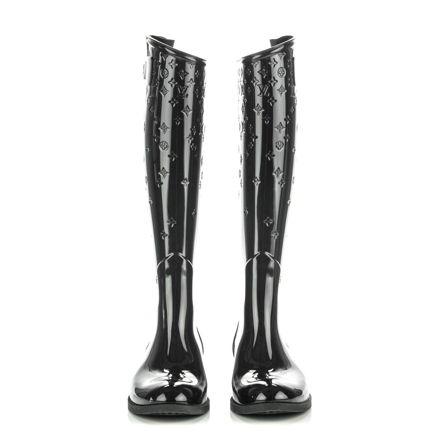 louis vuitton black knee high boots