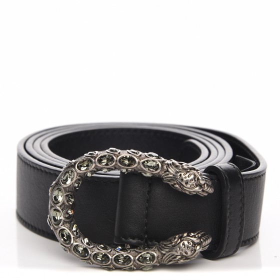 GUCCI Calfskin Crystal Dionysus Belt 