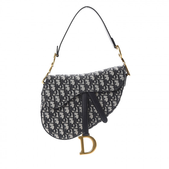 christian dior oblique saddle bag blue