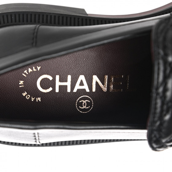 CHANEL Lambskin Quilted CC Turnlock Loafers 37 Black 940362 | FASHIONPHILE