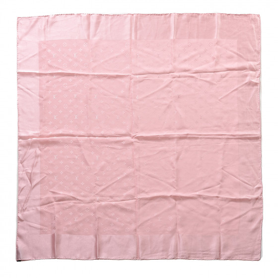 LOUIS VUITTON Silk Monogram Monaco Square Scarf Pink 548295