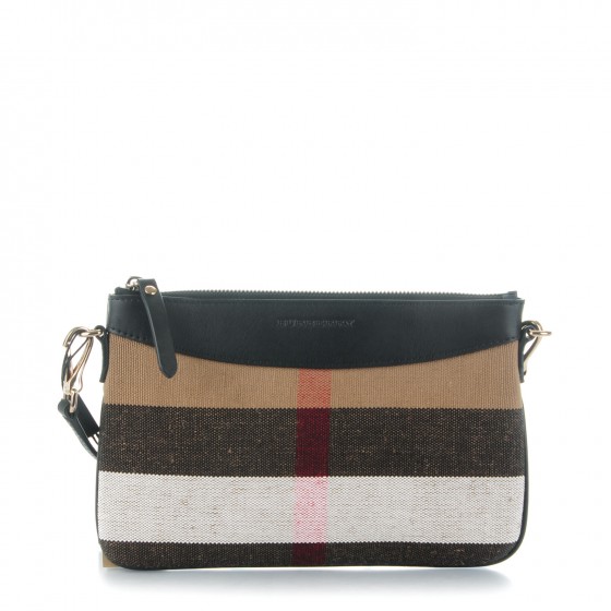burberry house check and leather clutch bag