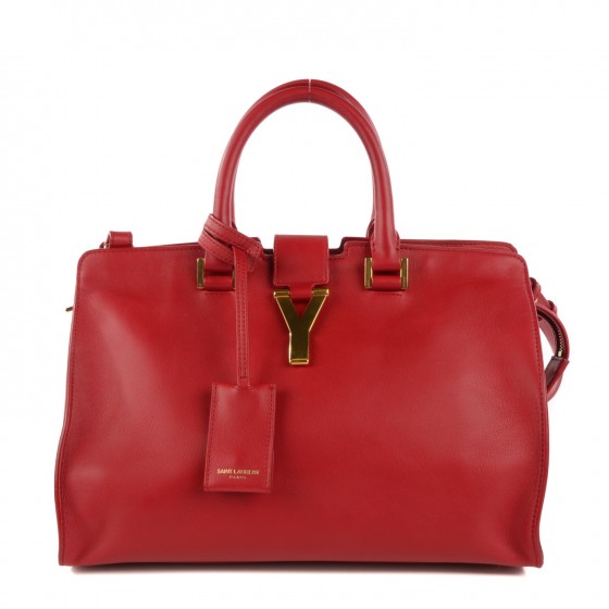 SAINT LAURENT Calfskin Small Classic Y Cabas Red 121685