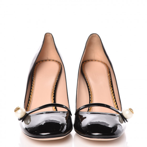 authentic gucci vernice crystal betty mary jane platform pumps