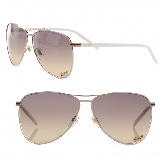 white gucci aviator sunglasses