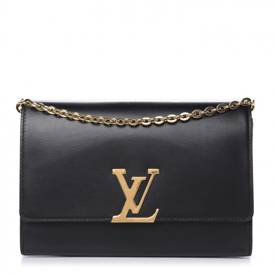 Louis Vuitton Black Patent Leather Large Silver LV Evening Clutch Flap Bag  at 1stDibs