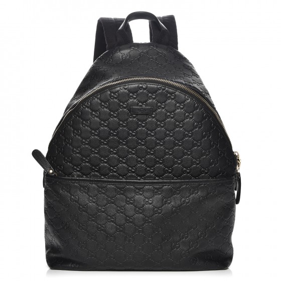 GUCCI Guccissima Medium Zip Backpack Black 229356