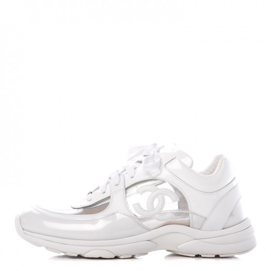 chanel white transparent sneakers