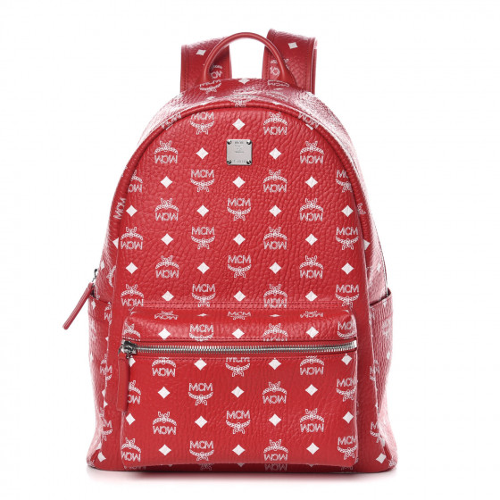 MCM Visetos Medium Stark Backpack Red White 367378