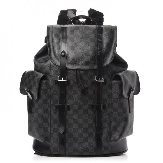 LOUIS VUITTON Damier Graphite Giant Christopher PM Backpack White 1010128