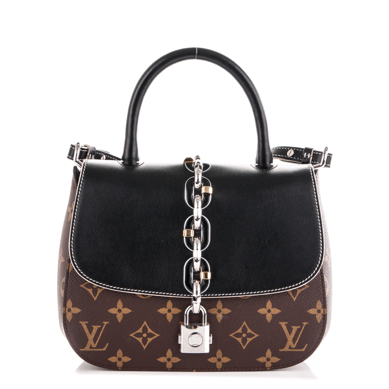 LOUIS VUITTON Monogram Calfskin Chain It Bag PM Black 178609