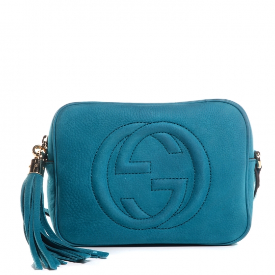 Gucci Nubuck Small Soho Disco Bag Turquoise 84173